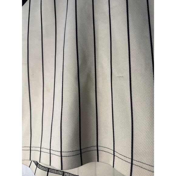 NIKE MLB Sleeveless V-neck Jersey Cream Black Striped Men's Size Small - Picture 4 of 5